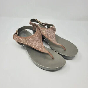 Andrew Geller Thong Sandal Shoes Carlita Women's Size 10M Sparkle Gemstones